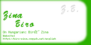 zina biro business card
